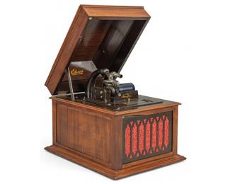 Edison Amberola Phonograph with Large Collection of Cylinders