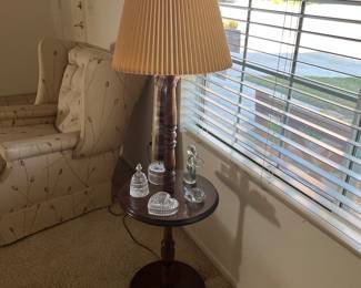 MCM table lamp and vintage paperweights!