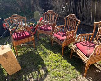 MCM Rattan Bamboo Chairs 