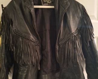 Fringe leather jacket