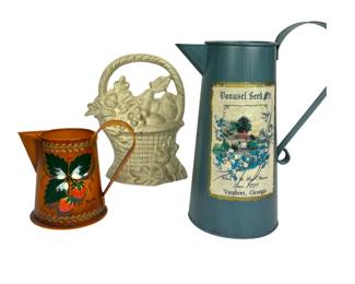 #113 • Vintage Decorative Metal Pitchers & Doorstop
