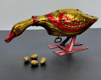 #167 • Vintage 1924 Marx Wind-Up Golden Goose Toy
