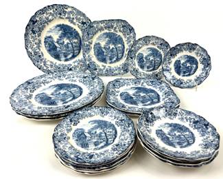 #10 • 16 PC Johnson Brothers Mill Stream China
