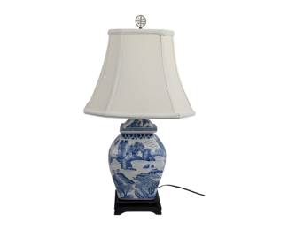 #43 • Chinoiserie Porcelain Blue & White Table Lamp
