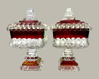 #93 • Pair of Vintage Westmoreland King's Crown Candy Dishes
