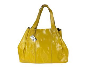 #125 • Francesco Biasia "Chic" Yellow Leather Hobo Shoulder Bag
