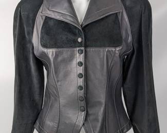 #51 • Holly Merritt Sz S Black Leather Corset Jacket
