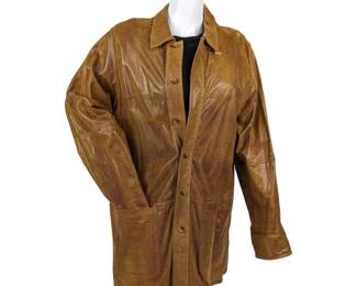 #48 • Vintage Embossed Leather L/XL Jacket
