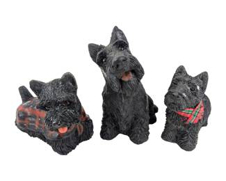 #60 • Three Vintage Black Scottish Terrier Collectibles
