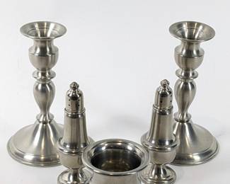 #37 • 5 Vintage Pewter Pieces by Leonard, Empire, Preisner
