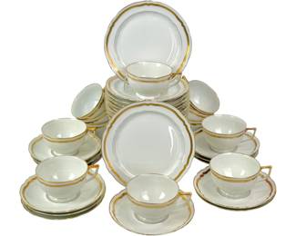#27 • 36 PC LIMOGES “Marie Antoinette” by Ronson Teacup Sets And Lunch Plates
