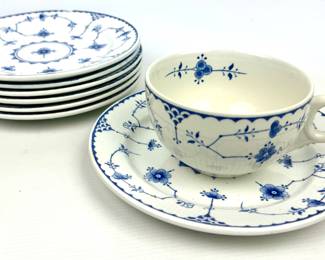 #109 • Vintage Furnivals Denmark Blue Plates & Cup, England
