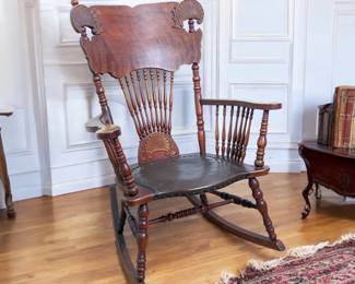 #129 • Vintage Rocker with Spindles, Composite Seat
