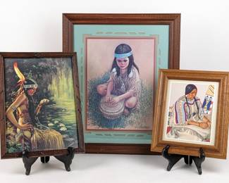 #83 • 3 Prints of Native Americans by Anderson, Hiebel, Reis
