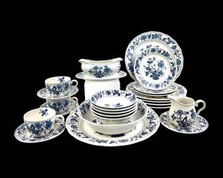#118 • 24 PC. Blue Bonnet Ironstone Dinnerware and Serving Pieces
