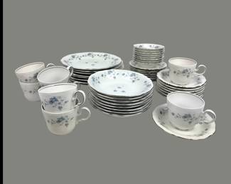 #154 • Service for 8 - Vintage Johann Haviland Blue Garland Bone China, Bavaria
