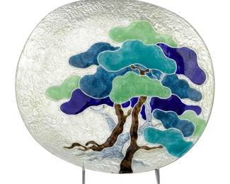 #55 • Ando Japan MCM Cloisonne Trees Plate
