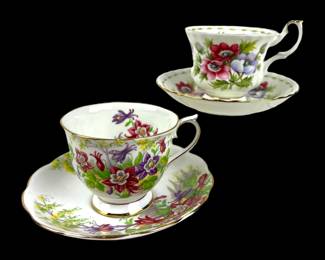 #7 • Two Royal Albert Bone China Teacups With Saucers
