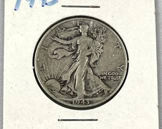 1943-S Walking Liberty Silver Half Dollar, Fine