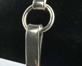 925 Silver Circle Hook & Eye Bangle Bracelet