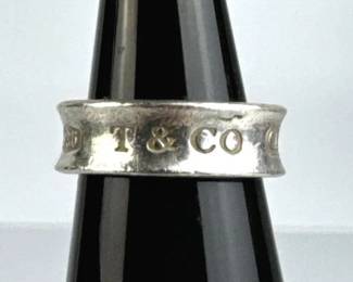 925 Silver 1837 Concave Tiffany&Co. Band Ring