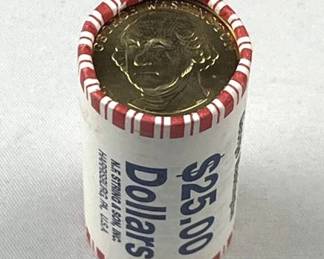 (25) Washington Presidential Dollar Coins in Roll