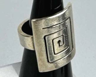 925 Silver Vtg.  Geometric Maze Ring