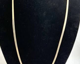 925 Silver Italy Long Herringbone Chain Necklace