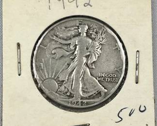 1942 Walking Liberty Silver Half Dollar, US 50c