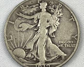 1939-D Walking Liberty Silver Half Dollar, US 50c