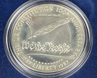 1987 Silver Dollar, Constitution Commem. in Box