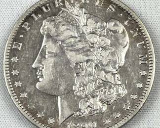 1890-O Morgan Silver Dollar, US $1 Coin