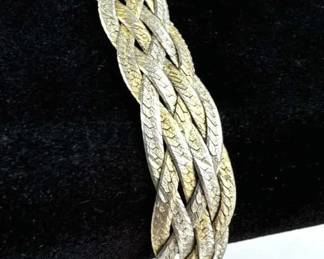 925 Silver Italy Two Tone Braided Bracelet