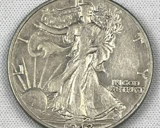 1942 Walking Liberty Silver Half Dollar, US 50c