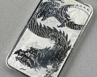 1oz Silver Dragon, Elizabeth II Aus. .9999
