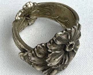 925 Silver Daisy Flower Spoon Ring