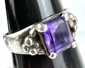 925 Silver Amethyst Gemstone Ring