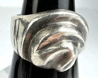 925 Silver Mexico Modernist Swirl Ring