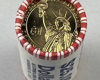 (25) Washington Presidential Dollar Coins in Roll