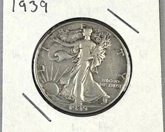 1939 Walking Liberty Silver Half Dollar, US 50c
