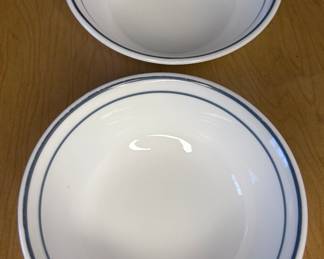 2 Correlle Classic Cafe Blue Cereal Bowls