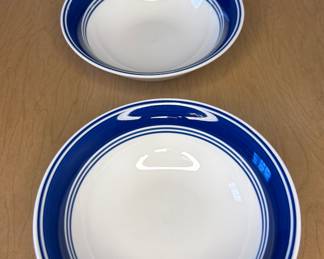 2 Mainstays Cobalt Blue Banded Cereal Bowls