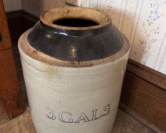3 Gallon Stoneware Crock Brown Top