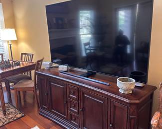 Flat screen television and cabinet