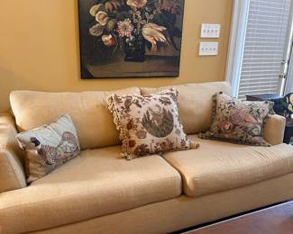 Two-seat linen sofa