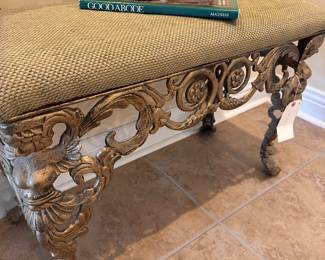 Linen covered bench