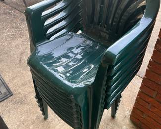 Stackable plastic chairs
