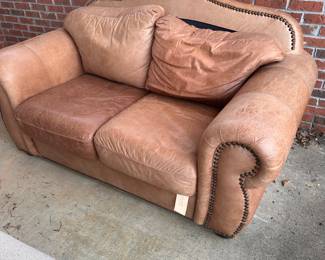 Two-seat leather sofa