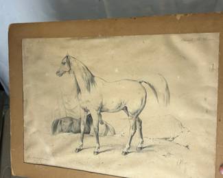 Signed horse drawing