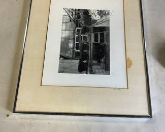 Sign, black and white photo